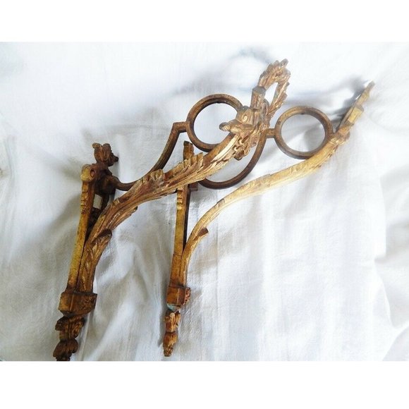 Antique 1900's French bronze Ormolu Curtain Rod - Picture 3 of 8